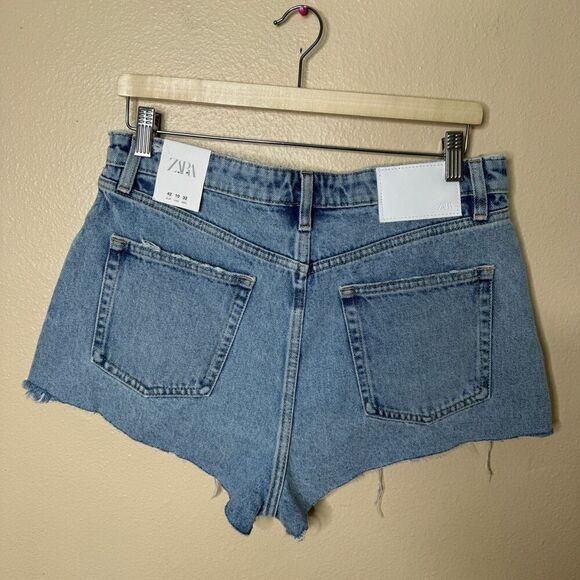 Zara Shorts Women's 10 Blue Cut Off Hi-Rise Denim NWT - Picture 10 of 11